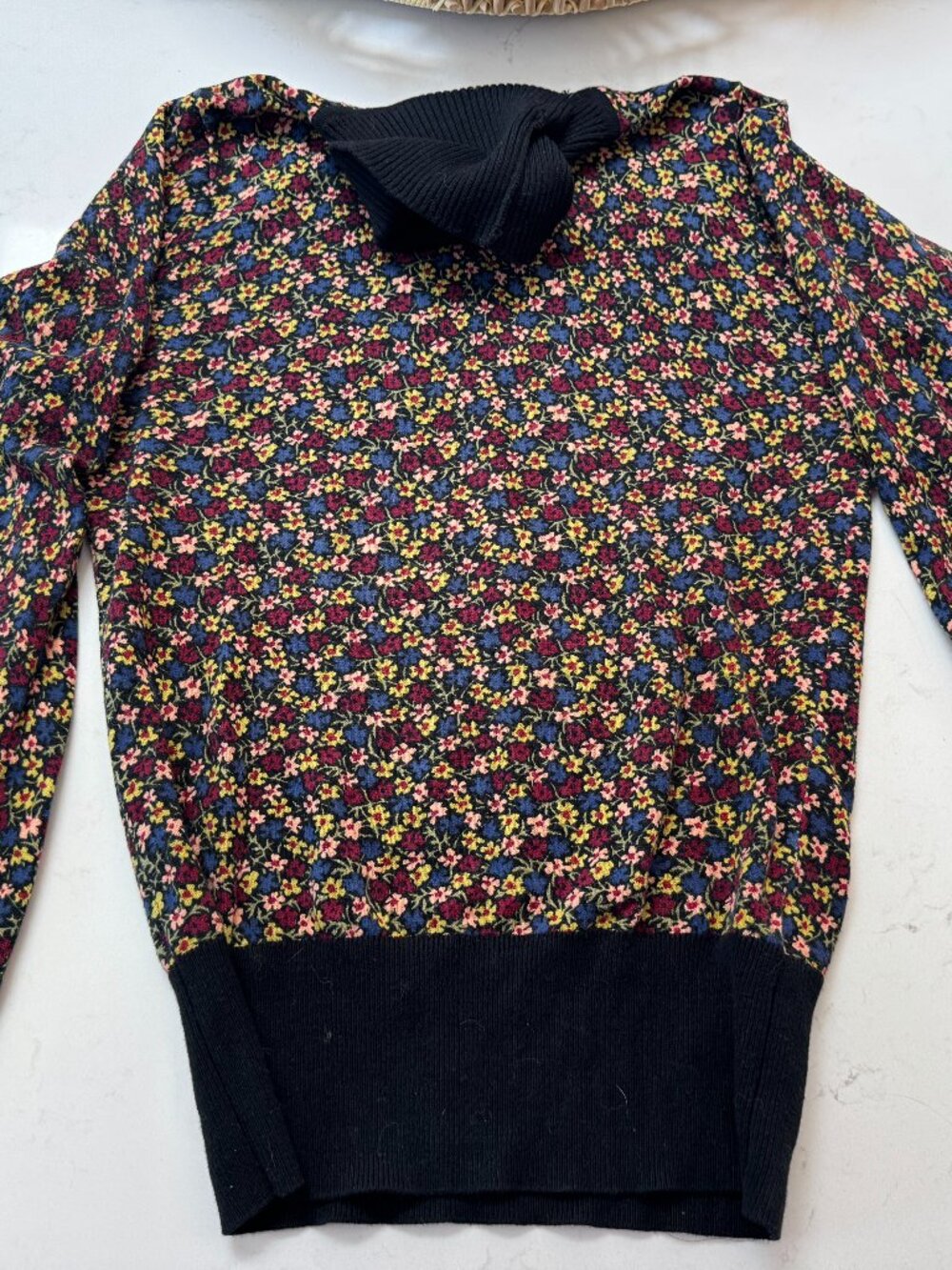Floral Italian sweater with bell sleeves